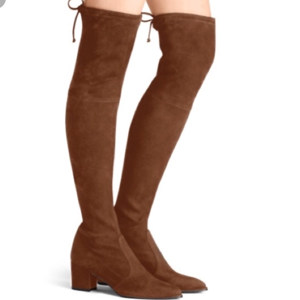 Stuart Weitzman Thighland Brown OTK Boots 6.5